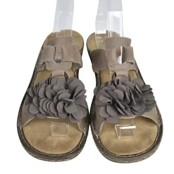 Rieker Flower Sandals Adjustable Straps Leather Slip On Brown Tan EU 40 - Picture 2 of 10